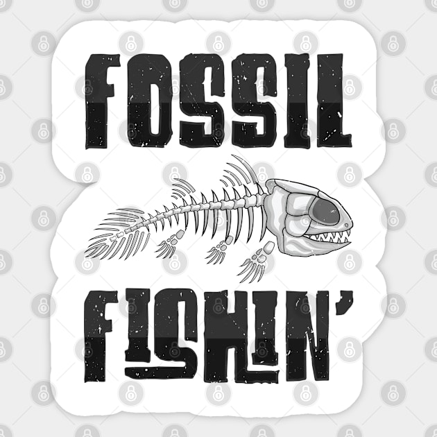 Fossil Paleontologist Fishing Fossil Hunting Sticker by Tom´s TeeStore